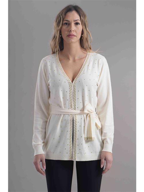 Cardigan con borchie Love To Love by Gai Mattiolo | LV2046PANNA